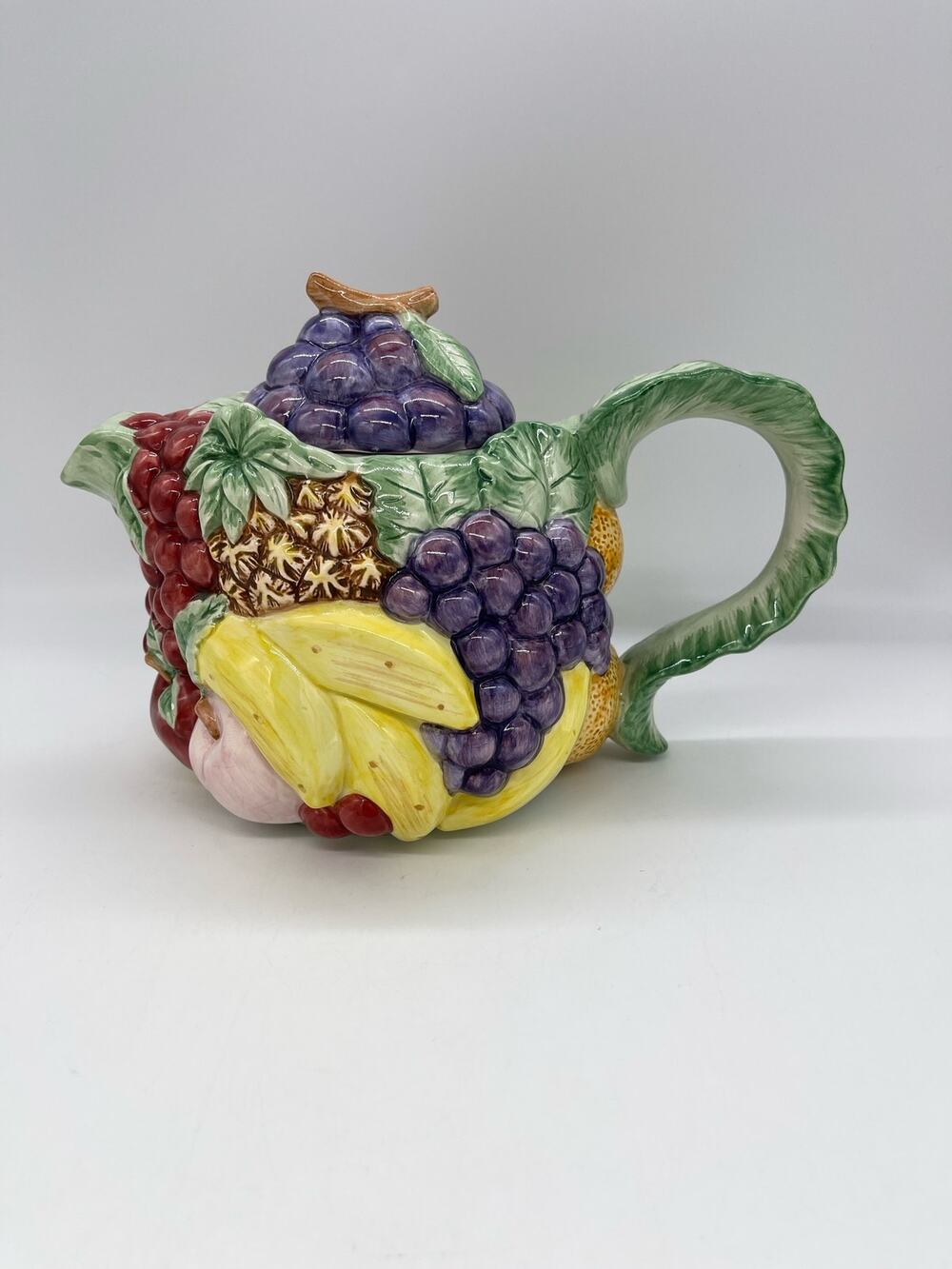 Vintage Fritz & Floyd Calypso Fruit Basket 40 oz Pitcher 1988